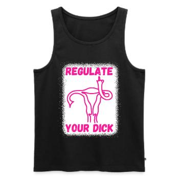 Regulate your dick - Men's Premium Organic Tank Top - black - Front - AI Model Male 178 light (178cm)