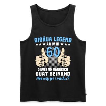 Allgäuer 60. Geburtstag 60 Jahre Allgäu - Männer Premium Bio Tank Top - Schwarz - Vorne - Michal (187cm)