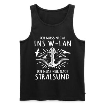 Stralsund - Männer Premium Bio Tank Top - Schwarz - Vorne - Michal (187cm)
