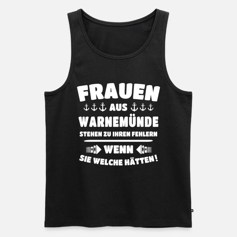 Warnemünde Ostsee Warnemuende - Männer Premium Bio Tank Top - Schwarz