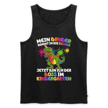 Mein Bruder Kommt In Die Schule Kindergarten - Männer Premium Bio Tank Top - Schwarz - Vorne - Michal (187cm)