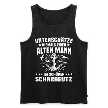 Scharbeutz - Männer Premium Bio Tank Top - Schwarz - Vorne - AI Model Male 178 light (178cm)