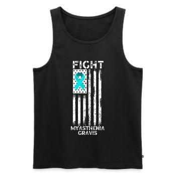 Myasthenia gravis awareness american flag - Men's Premium Organic Tank Top - black - Front - Michal (187cm)