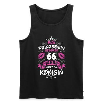 Als Prinzessin Geboren 66 Geburtstag Frau Mama - Männer Premium Bio Tank Top - Schwarz - Vorne - Michal (187cm)