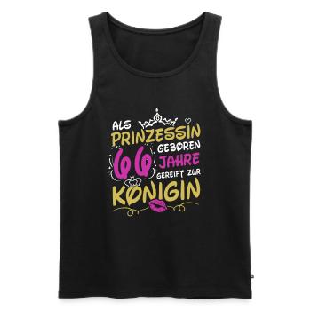 Als Prinzessin Geboren 66 Geburtstag Frau Mama - Männer Premium Bio Tank Top - Schwarz - Vorne - Michal (187cm)