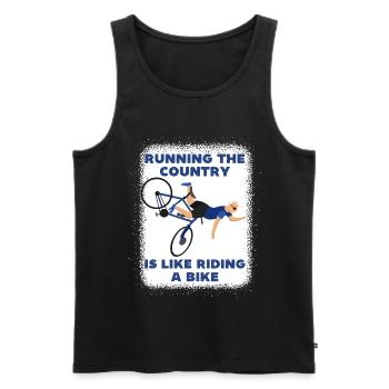 Running the country is like riding a bike, funny - Men's Premium Organic Tank Top - black - Front - AI Model Male 178 light (178cm)