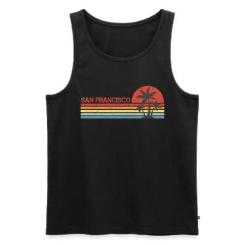 San Francisco California vintage retro - Men's Premium Organic Tank Top - black - Front - Michal (187cm)