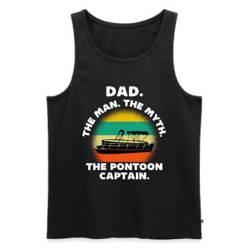 Dad the man the myth the pontoon captain - Men's Premium Organic Tank Top - black - Front - AI Model Male 178 light (178cm)