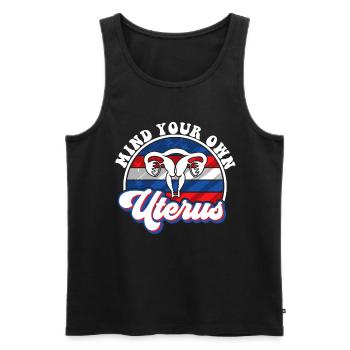 Mind your own uterus - Männer Premium Bio Tank Top - Schwarz - Vorne - AI Model Male 178 light (178cm)