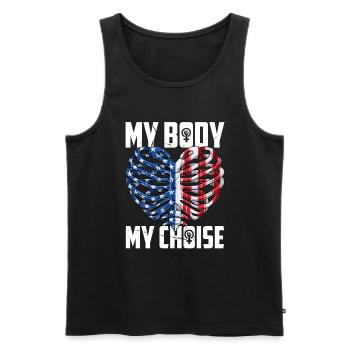 mon corps mon choix féminisme femmes femmes - Débardeur bio Premium Homme - noir - Devant - AI Model Male 178 light (178cm)