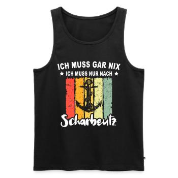 Scharbeutz Sprüche Scharbeutzer - Männer Premium Bio Tank Top - Schwarz - Vorne - Michal (187cm)