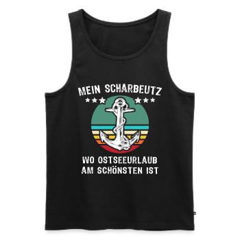 Scharbeutz Sprüche Scharbeutzer - Männer Premium Bio Tank Top - Schwarz - Vorne - AI Model Male 178 light (178cm)
