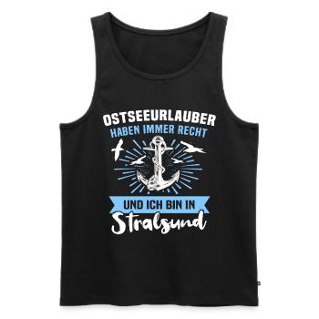 Urlaub Stralsund Sprüche - Männer Premium Bio Tank Top - Schwarz - Vorne - Michal (187cm)