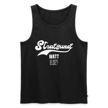 Urlaub Stralsund Sprüche - Männer Premium Bio Tank Top - Schwarz - Vorne - Michal (187cm)