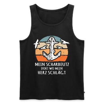 Scharbeutz Sprüche Scharbeutzer Ostsee - Männer Premium Bio Tank Top - Schwarz - Vorne - AI Model Male 178 light (178cm)