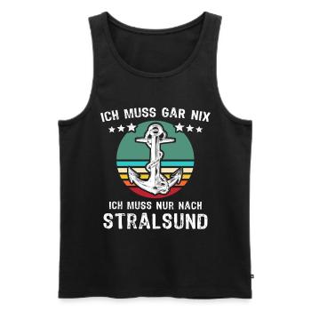 Stralsund Ostsee Urlaub - Männer Premium Bio Tank Top - Schwarz - Vorne - Michal (187cm)