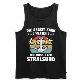 Stralsund Ostsee Urlaub - Männer Premium Bio Tank Top - Schwarz - Vorne - Michal (187cm)