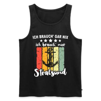 Urlaub Stralsund Ostsee - Männer Premium Bio Tank Top - Schwarz - Vorne - Michal (187cm)