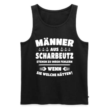 Scharbeutz Ostsee Scharbeutzer - Männer Premium Bio Tank Top - Schwarz - Vorne - AI Model Male 178 light (178cm)