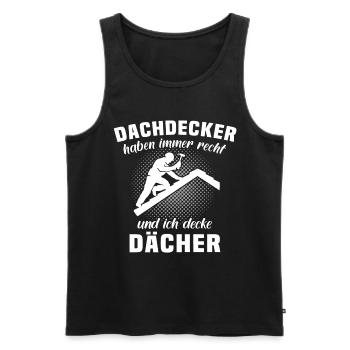 Dachdecker Dachspengler Dachdecken Dachklempner - Männer Premium Bio Tank Top - Schwarz - Vorne - AI Model Male 178 light (178cm)