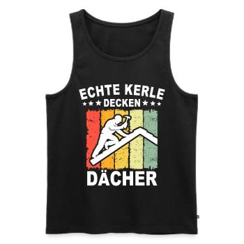 Dachdecker Dachspengler Dachdecken Dachklempner - Männer Premium Bio Tank Top - Schwarz - Vorne - AI Model Male 178 light (178cm)