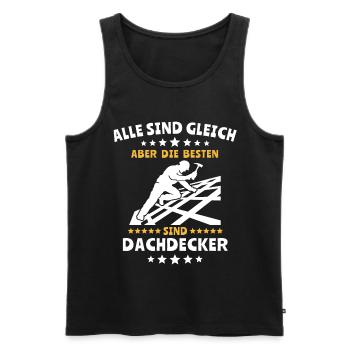 Dachdecker Dachspengler Dachdecken Dachklempner - Männer Premium Bio Tank Top - Schwarz - Vorne - AI Model Male 178 light (178cm)