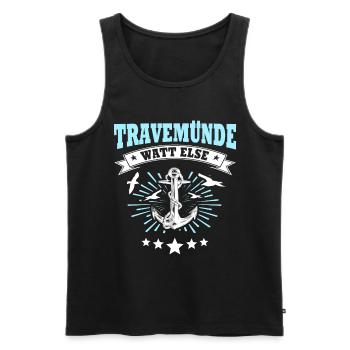 Urlaub Travemünde Ostsee - Männer Premium Bio Tank Top - Schwarz - Vorne - Michal (187cm)