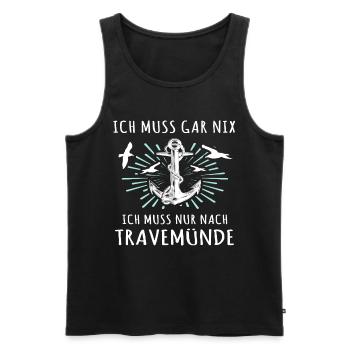 Urlaub Travemünde Ostsee - Männer Premium Bio Tank Top - Schwarz - Vorne - Michal (187cm)
