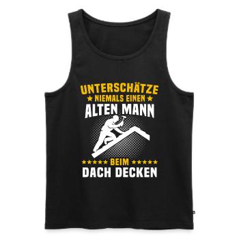 Dachdecker Sprüche Dachdecken - Männer Premium Bio Tank Top - Schwarz - Vorne - AI Model Male 178 light (178cm)