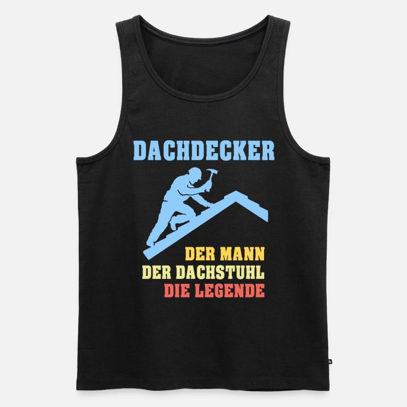 Dachdecker Sprüche Dachdecken - Männer Premium Bio Tank Top - Schwarz