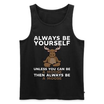 Sei immer du selbst, es sei denn, du kannst ein Elch sein - Männer Premium Bio Tank Top - Schwarz - Vorne - AI Model Male 178 light (178cm)