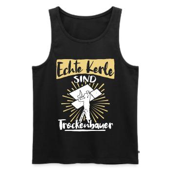 Trockenbauer Trockenbaumonteur Trockenbau - Männer Premium Bio Tank Top - Schwarz - Vorne - Michal (187cm)