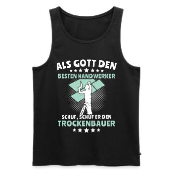 Trockenbauer Trockenbau Trockenbaumonteur - Männer Premium Bio Tank Top - Schwarz - Vorne - AI Model Male 178 light (178cm)