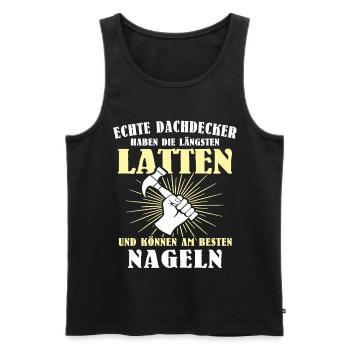 Dachdecker Dachspengler Dachklempner Dachdecken - Männer Premium Bio Tank Top - Schwarz - Vorne - AI Model Male 178 light (178cm)