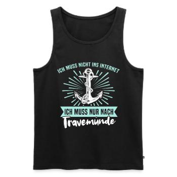 Urlaub Travemünde Ostsee - Männer Premium Bio Tank Top - Schwarz - Vorne - Michal (187cm)