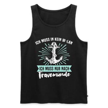 Urlaub Travemünde Ostsee - Männer Premium Bio Tank Top - Schwarz - Vorne - Michal (187cm)