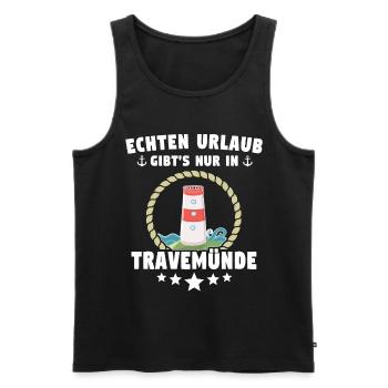 Urlaub Travemünde Ostsee - Männer Premium Bio Tank Top - Schwarz - Vorne - Michal (187cm)