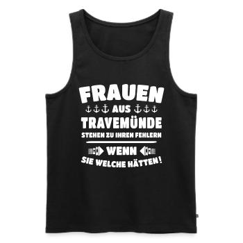 Urlaub Travemünde Ostsee - Männer Premium Bio Tank Top - Schwarz - Vorne - Michal (187cm)