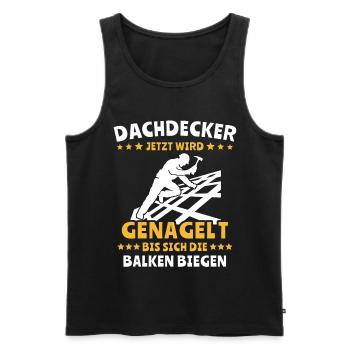 Dachdecker Dachspengler Dachdecken Dachklempner - Männer Premium Bio Tank Top - Schwarz - Vorne - AI Model Male 178 light (178cm)