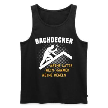 Dachdecker Dachspengler Dachdecken Dachklempner - Männer Premium Bio Tank Top - Schwarz - Vorne - AI Model Male 178 light (178cm)