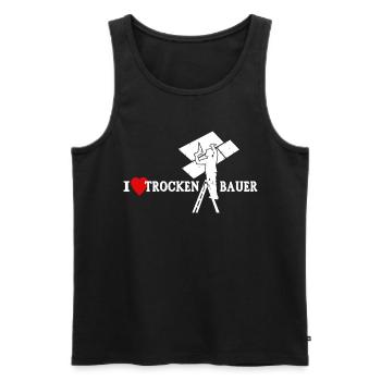 Trockenbaumonteur Sprüche Trockenbauer Geschenk - Männer Premium Bio Tank Top - Schwarz - Vorne - Michal (187cm)