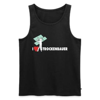 Trockenbaumonteur Sprüche Trockenbauer Geschenk - Männer Premium Bio Tank Top - Schwarz - Vorne - Michal (187cm)