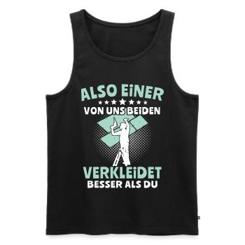 Trockenbaumonteur Sprüche Trockenbauer Geschenk - Männer Premium Bio Tank Top - Schwarz - Vorne - Michal (187cm)