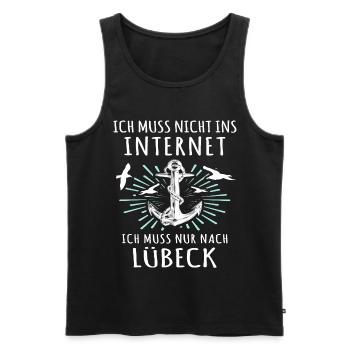 Lübeck Sprüche Hansestadt Luebeck - Männer Premium Bio Tank Top - Schwarz - Vorne - AI Model Male 178 light (178cm)
