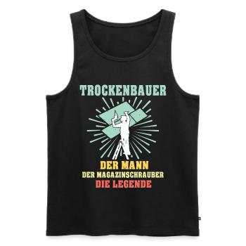 Trockenbauer Sprüche Trockenbau - Männer Premium Bio Tank Top - Schwarz - Vorne - Michal (187cm)