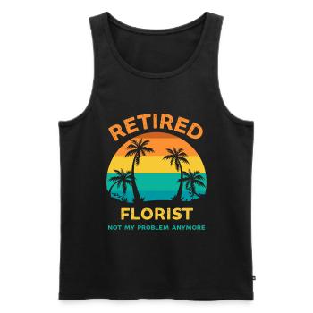 Retired florist not my problem anymore - Men's Premium Organic Tank Top - black - Front - AI Model Male 178 light (178cm)