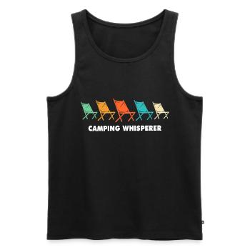 Camping Campingplatz Campen - Débardeur bio Premium Homme - noir - Devant - AI Model Male 178 light (178cm)
