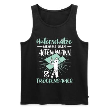Trockenbauer Trockenbau Trockenbaumonteur - Männer Premium Bio Tank Top - Schwarz - Vorne - AI Model Male 178 light (178cm)