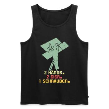 Trockenbauer Trockenbau Trockenbaumonteur - Männer Premium Bio Tank Top - Schwarz - Vorne - AI Model Male 178 light (178cm)
