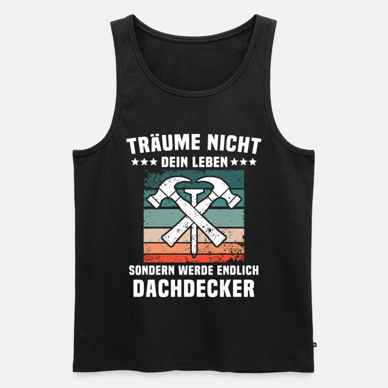 Dachdecker Dächer Decken Dachdecken - Männer Premium Bio Tank Top - Schwarz